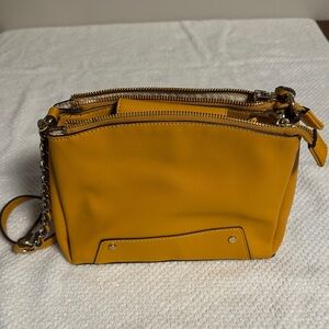 INC Mustard Yellow Faux Leather Crossbody Bag
